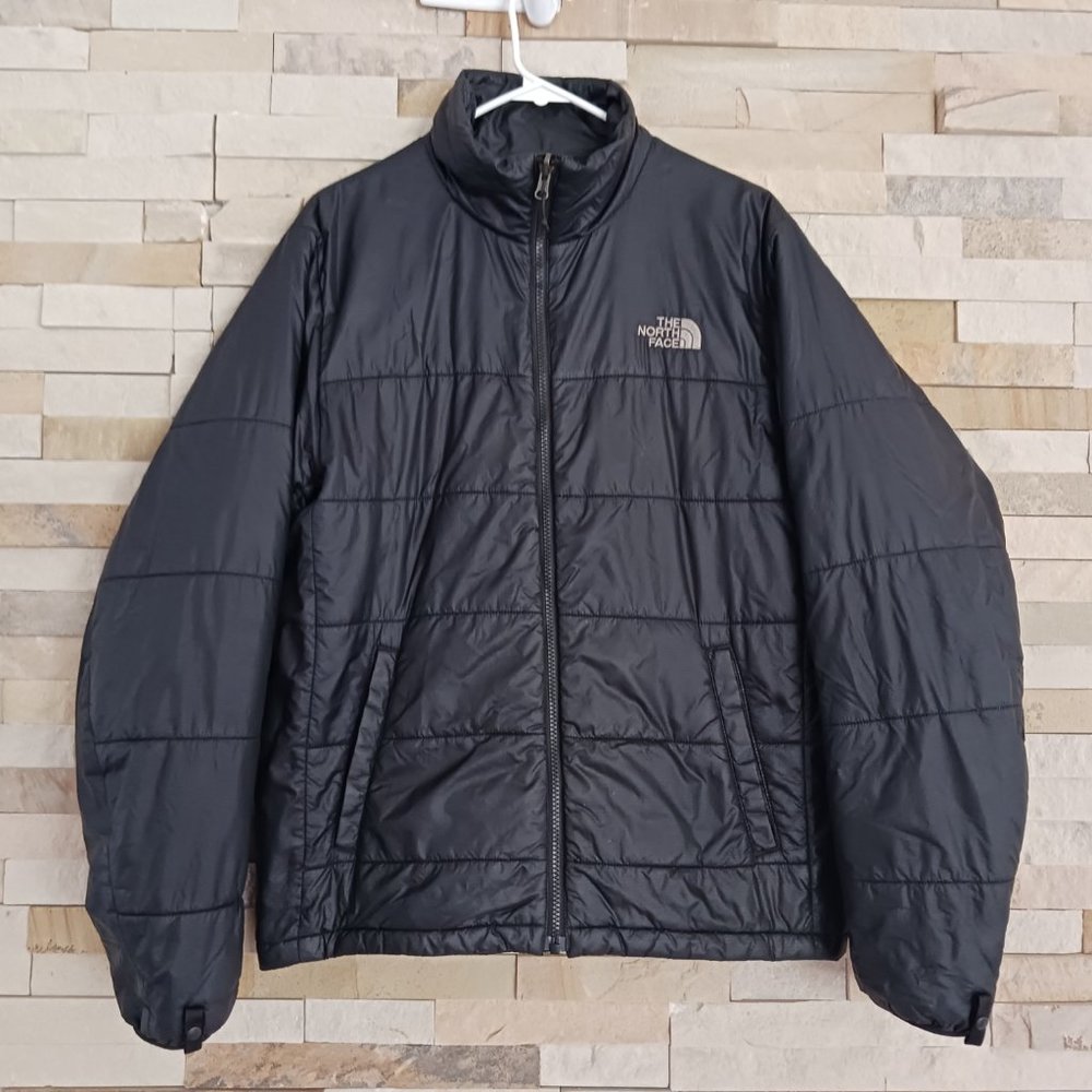 North Face Mens Small Black Winter Puffer Jacket Zip Up Coat TNF Bubble Puff S